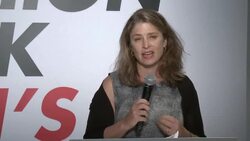 SPEECH - Deputy Mayor Alicia Glen at New York Fashion Week Mens - Press Event Stock Footage