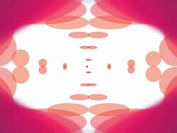 RED CIRCLES: FOUR HYPERBOLIC ORBITS - white background. (loop) Stock Footage