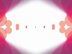 RED CIRCLES: TWO HYPERBOLIC ORBITS - white background. (loop) Stock Footage