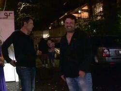 Domingo Zapata on The World Cup, his Expressionism Art Exhibit & Time Travel at Chateau Marmont in West Hollywood Stock Footage