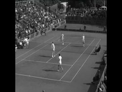 CAN 300 DAVIS CUP MEN'S DOUBLES TENNIS MATCH BEETWEEN SWEDEN AND FRANCE IN BAASTAD News Clip