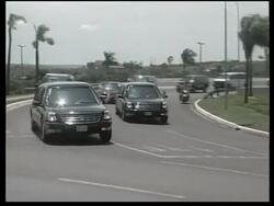 Bush speech, protests, adds Bush leaving Brazil Instructional Video