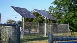 Two Large Solar Collectors Creating Energy From the Sun Austin, Texas Renewable Electricity Creation Stock Footage