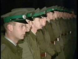 Fall of the Berlin Wall: border opening reactions Stock Footage