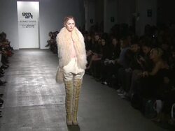 Models walk the runway at Crest 3D White Presents Art Garde Designers at The Box at Lincoln Center on 02/09/2012 in New York, NY, United States Stock Footage