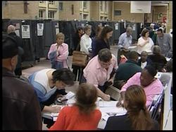 WRAP Polls open in New York, voters in solid Democrat state ADDS queues outside station News Clip