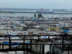 Liberia imposes Ebola quarantine and curfew in Monrovia Stock Footage