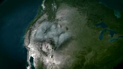 A super volcano erupts, spewing ash across North America. Stock Footage