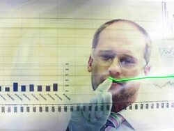 Businessman working on Touch Screen Stock Footage