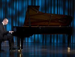 HD DOLLY: Playing The Grand Piano During Classical Concert Stock Footage