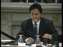 Toledo in US on Fujimori, Montesinos and earthquake. News Clip