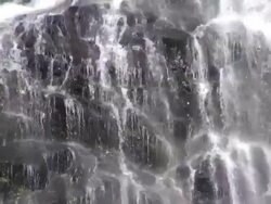 CU Shot of Todtnau waterfall at Schwarzwald in winter / Todtnau, Baden Wurttemberg, Germany  Stock Footage