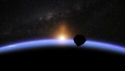 Meteor traveling in space Stock Footage