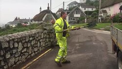 Aftermath of flash flooding in Coverack, Cornwall News Clip