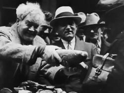 Great Depression soup and bread lines Stock Footage