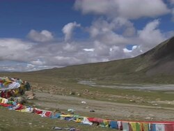 Pan Left Yamdwar Lhasa TIbet China Stock Footage