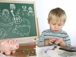 little boy and Finance Stock Footage