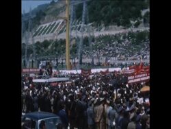 SYND 17-5-72 IRON GATE DAM OPENED BY CEAUSESCU AND TITO News Clip