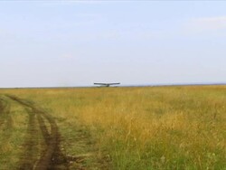 Biplane going to Fly Stock Footage