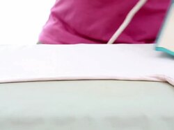 Dolly shot: Shirt ironing Stock Footage