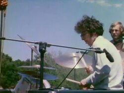 Band plays at Hippie love-in Stock Footage