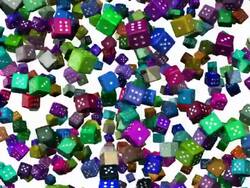 Multicoloured Falling Dice Stock Footage