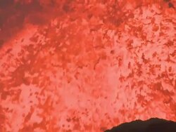 Lava lake surges dramatically at night, Marum Volcano, Ambrym Island, Vanuatu Stock Footage