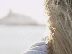 Woman at the ocean Stock Footage