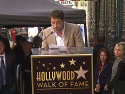 SPEECH: (in Spanish) Javier Bardem thanks those close to him at Javier Bardem Honored with Star on the Hollywood Walk of Fame in Hollywood, CA, on 11/8/12 Stock Footage