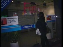 ARGENTINA: US PRESIDENT CLINTON'S VISIT MEETS PROTESTS AT EVERY TURN News Clip