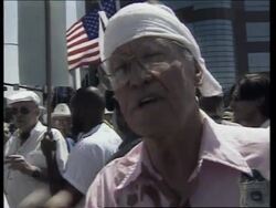 USA: LOS ANGELES: INDEPENDENCE DAY DEMONSTRATION TURNS VIOLENT News Clip