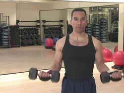 Man Doing Bicep Curl Stock Footage