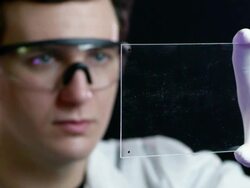 Chemical examination in laboratory. Clean version Stock Footage