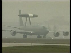 Italy- NATO continues using Spy Planes over Kosovo News Clip