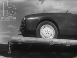 Madagascar c.1958 - plane flies over Madagascan landscape and lands. Stock Footage