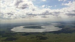 Big Bend On Missouri River  - Aerial View - South Dakota, Hughes County, United States Stock Footage