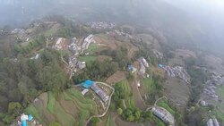 Annapurna mountain range, Nepal. Aerial. Stock Footage