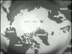 An illustrated map highlights the North Pole. News Clip