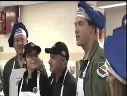 Rep. Gabrielle Giffords helped serve a Thanksgiving meal to service members and retirees at a military base in her hometown of Tucson, Ariz. (Nov. 24) Instructional Video