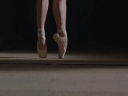 ballerina's feet with point shoes Stock Footage