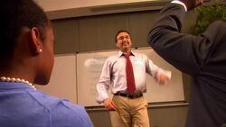 MS, PAN, Man giving presentation in conference room Stock Footage