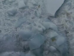 POV, Moving over breaking ice, Russia Stock Footage