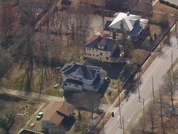 MS AERIAL Shot of row house in Asheville Historic District / North Carolina, United States Stock Footage