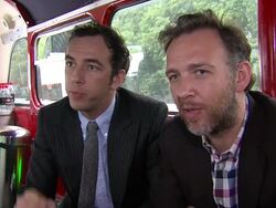 INTERVIEW: 2ManyDJs on comparing their mixing to food at the 2manydjs Interview: Lovebox 2011 at London England. (Footage by WireImage Video/Getty Images Entertainment Video) Stock Footage