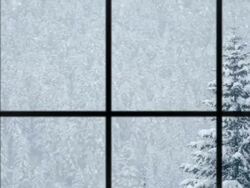 View of winter through window, loopable Stock Footage