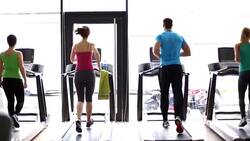 Treadmill workout. Stock Footage
