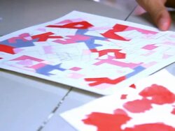 DOLLY SHOT:painting Stock Footage