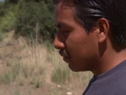Migrant Worker Looking Down Stock Footage