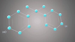 Bisphenol molecule - Medical and chemical research Stock Footage