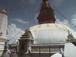 WS View of  Boudhanath stupa at daylight  / Kathmandu, Central, Nepal Stock Footage